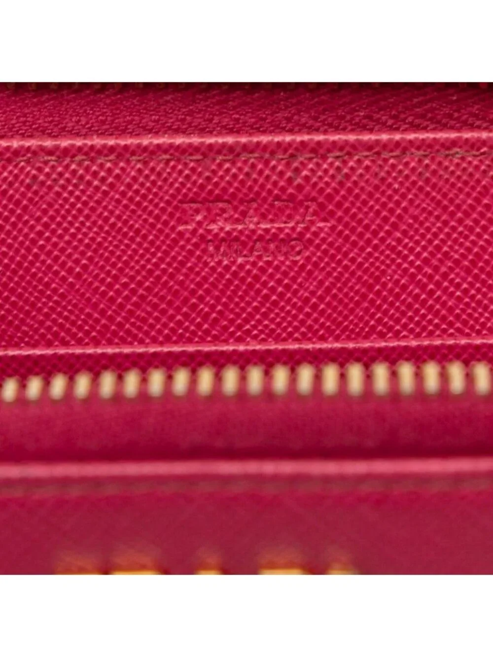 Prada Saffiano Zip Around Wallet Pink Leather